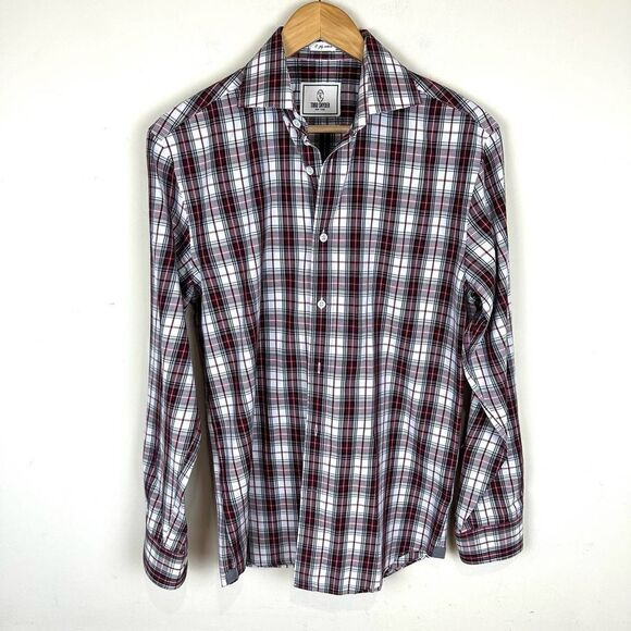 Todd Snyder Red Plaid 2 Ply Cotton‎ Button Up Shirt EUC 15 32/33 - Picture 1 of 9